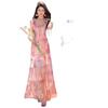 French Vacation Pink Ruffle Leaf Edge Three-dimensional Flower Floral Dress Women's Summer Slim Waist Long Dress