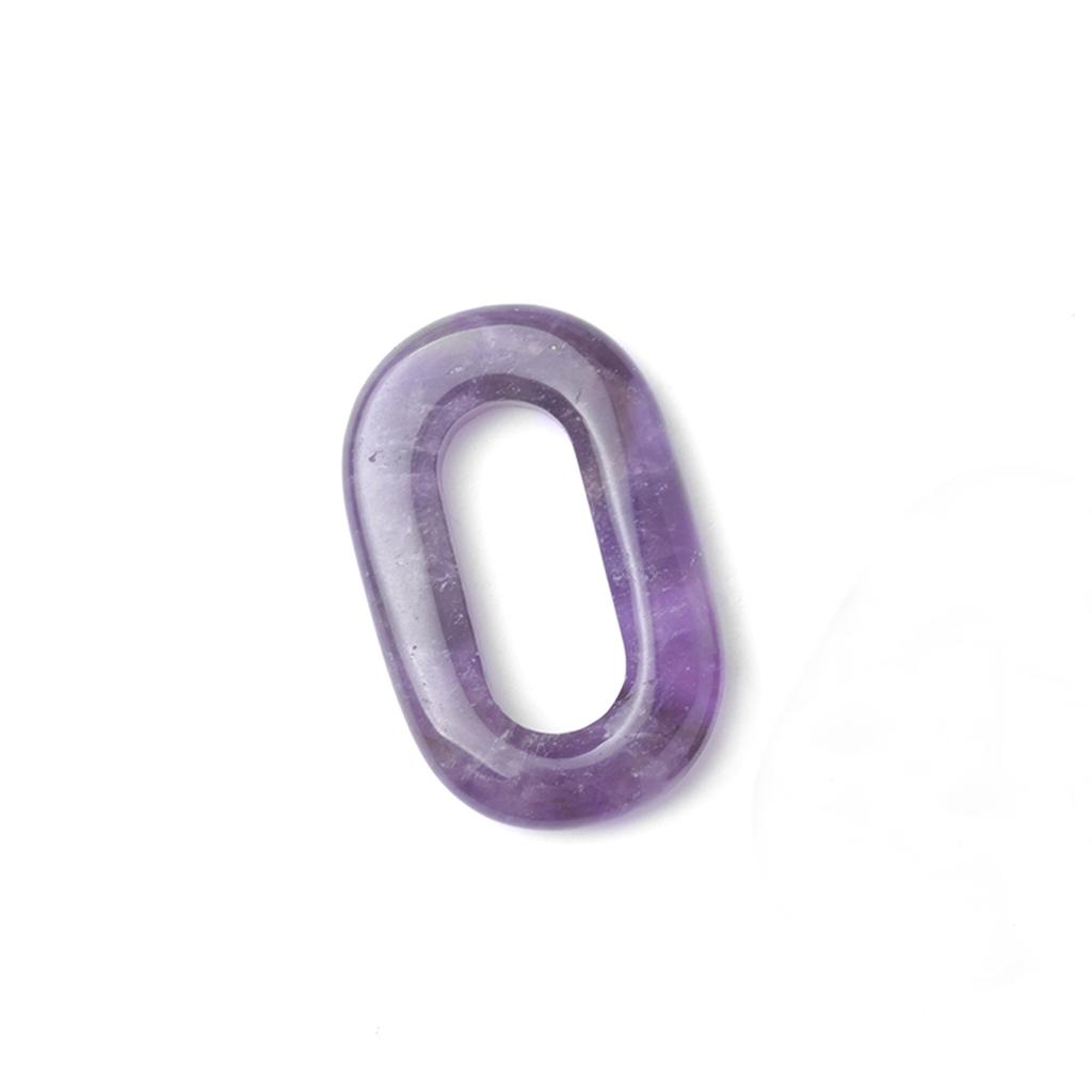 1 Stück Naturstein-Anhänger, hohl, oval, Quarz, Amazonit, Amethyst, Edelsteine, Charms für die Schmuckherstellung, DIY, Frauen, Männer, Halskette, Ohrringe, Zubehör, 23 × 38 mm