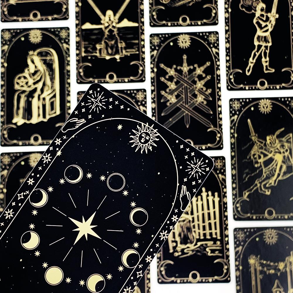 Tarot Cards 78pcs Cards Deck English Visions Divination Edition Board Game For Beginners, Camping Game Pocket Size Tarot Deck