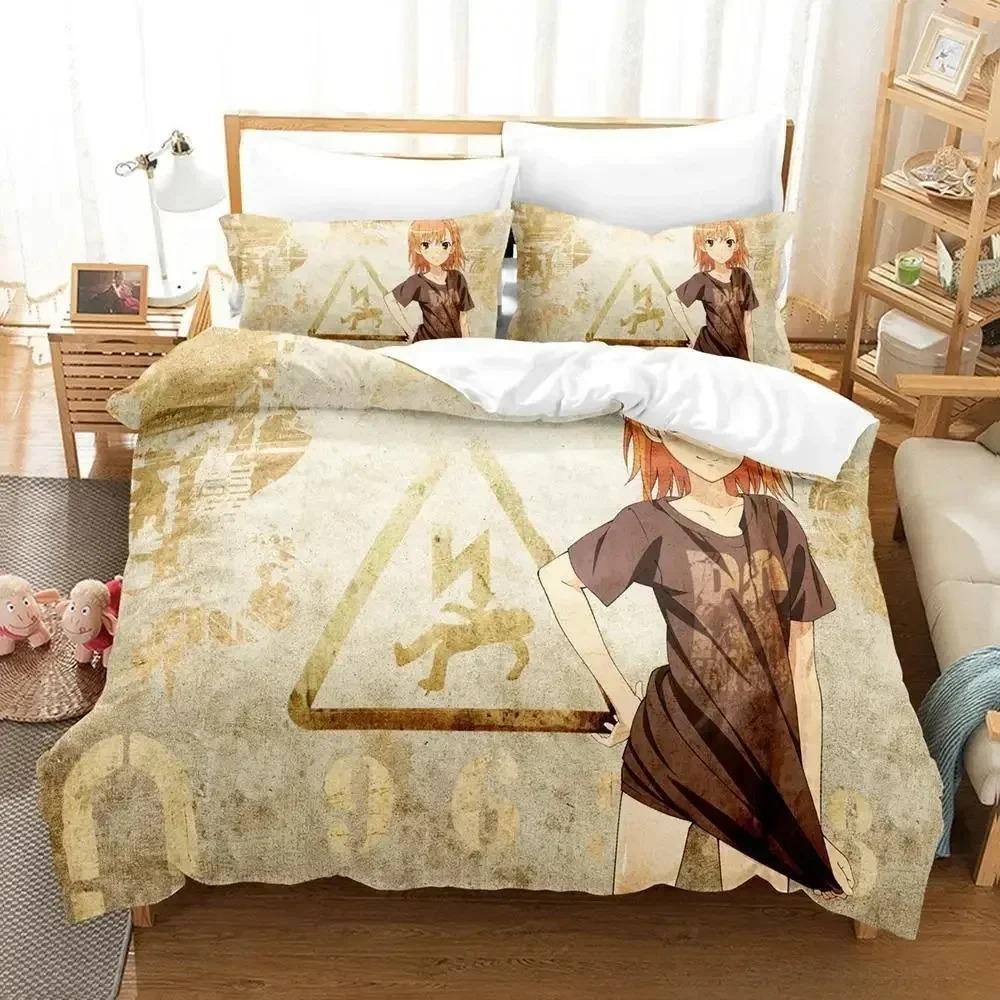 Misaka Mikoto Beding Set For Bedrom Soft Modern Bedspreads Comefortable Children Kids Soft Duvet Cover Comfortable Quilt Cover And Pilowcase
