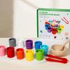 Rainbow Balls In Cups Wooden Matching Games Learning Color Sorting and Counting Activities Balls Montessori Toys for Toddlers
