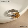 GEMCHIC Women's Stackable Geometric Rings Set, Adjustable 18K Gold Plated Stainless Steel Statement Knuckle Jewelry