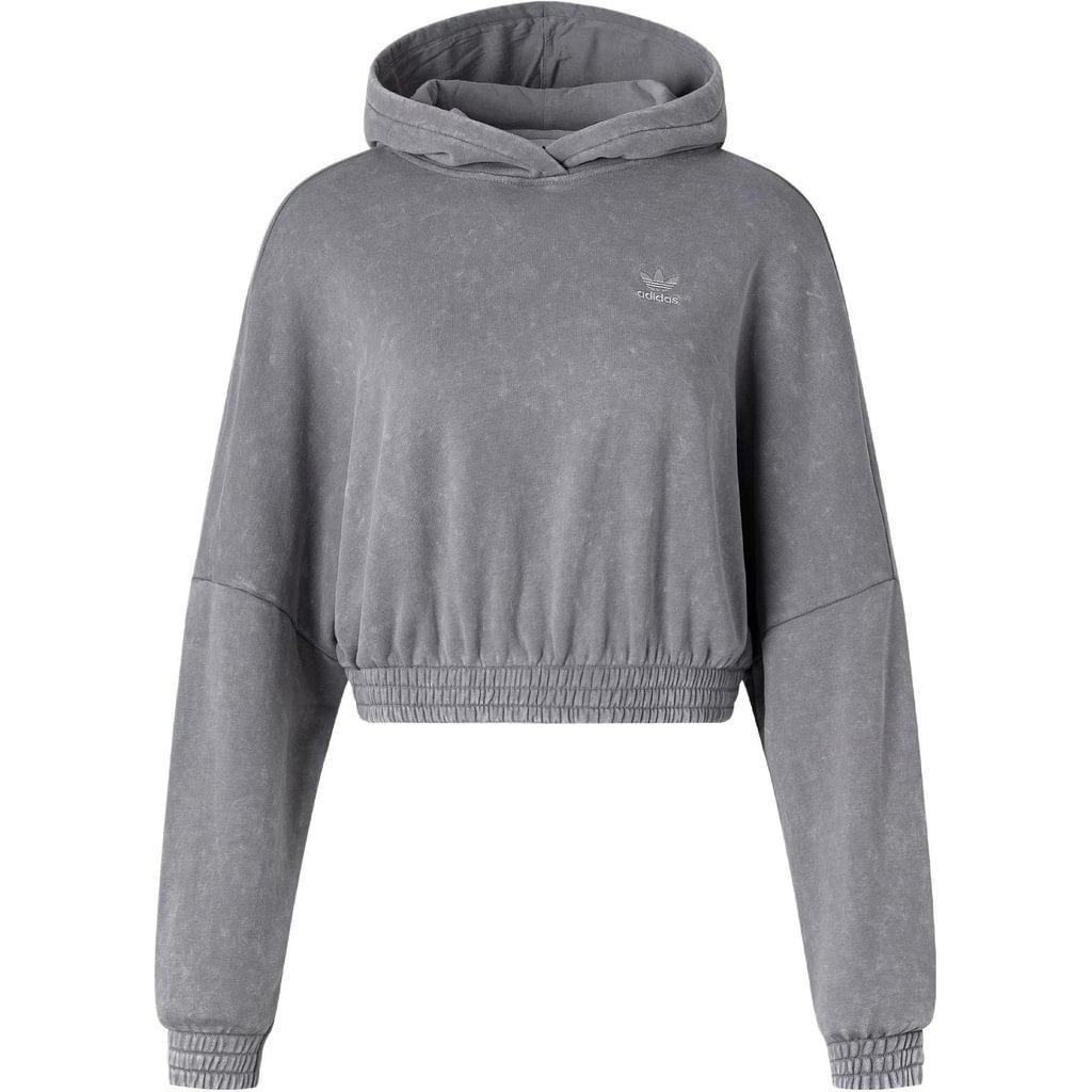 Adidas Originals CROP HOODIE ACID WASH Sweatshirt Women s Gray IW5492 M