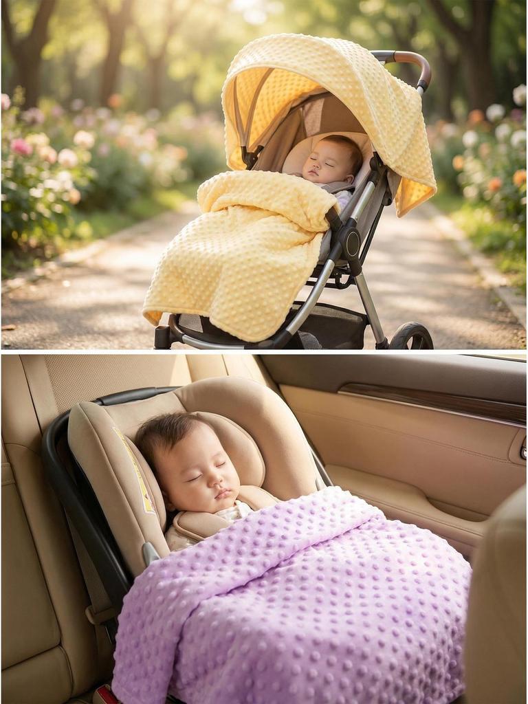 Dou Dou Class A Baby Crib Blanket – Soft Coral Fleece Quilt for Spring & Autumn