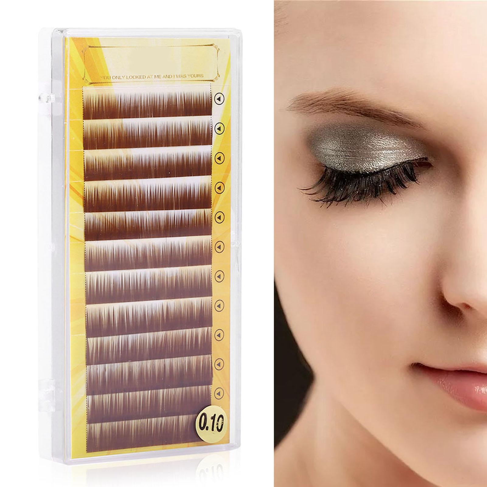 

Смешанные коричневые накладные брови для наращивания, индивидуальные брови 5-8 мм