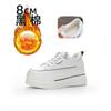 Fashion 8.5cm Genuine Leather Women Autumn Hidden Heels Ladies Chunky Sneakers Thick Soled Spring Platform Wedge Summer Fashion Shoes