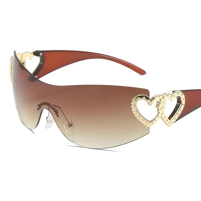 Reizende randlose quadratische Sonnenbrille Damen Herren Designer Marke Sonnenbrille Weiblich Männlich Lässig Metall Spiegel