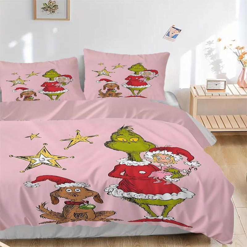 3Pcs Grinch Christmas Celebration Bedding Sets
