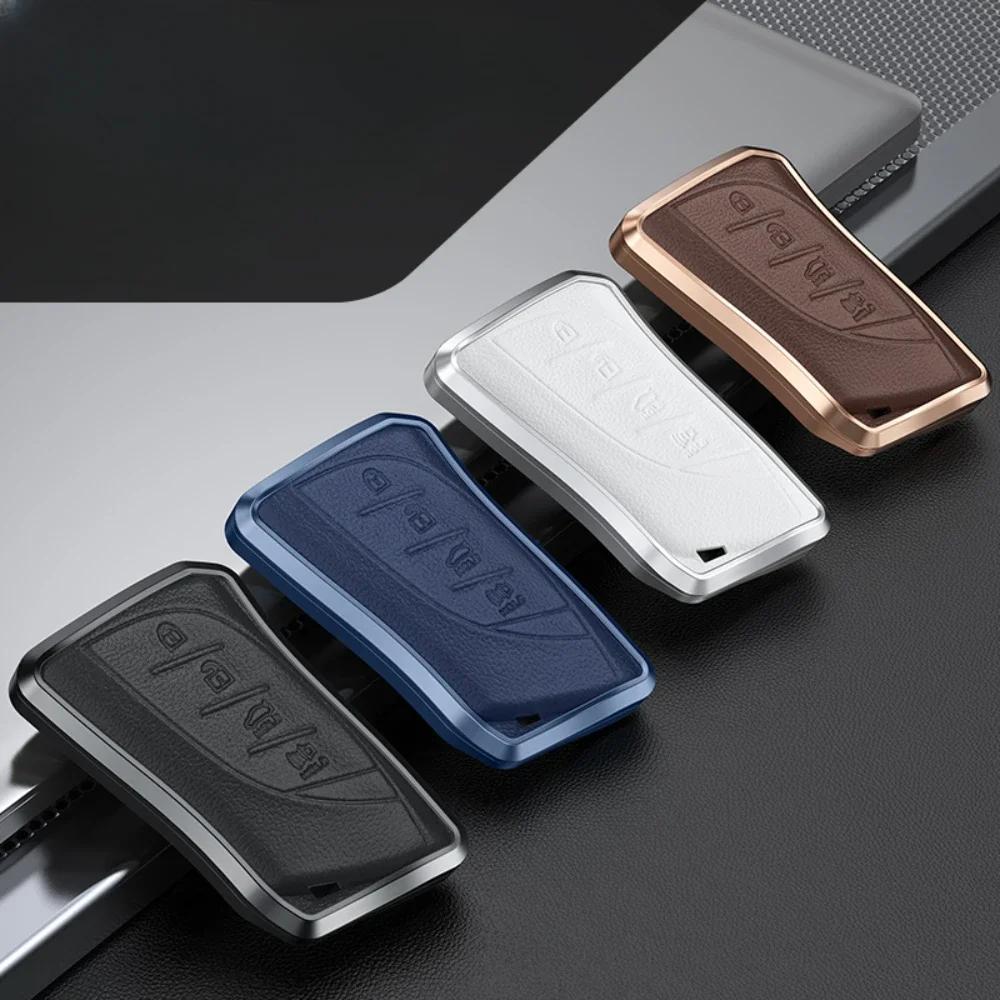 Alloy Leather Car Key Cover Shell For Lexus Es Nx Gs Rx Ux250 Ux260 Es350 3/4 Button Remote Holder Auto Accessories