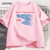 Eat The Rich T-Shirt Unisex Unisex Lustiges Baumwoll-Kurzarm-T-Shirt Streetwear Bedrucktes T-Shirt Lässige Lustige Oberteile Herrenkleidung