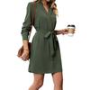 Autumn new women's solid color long-sleeved dress