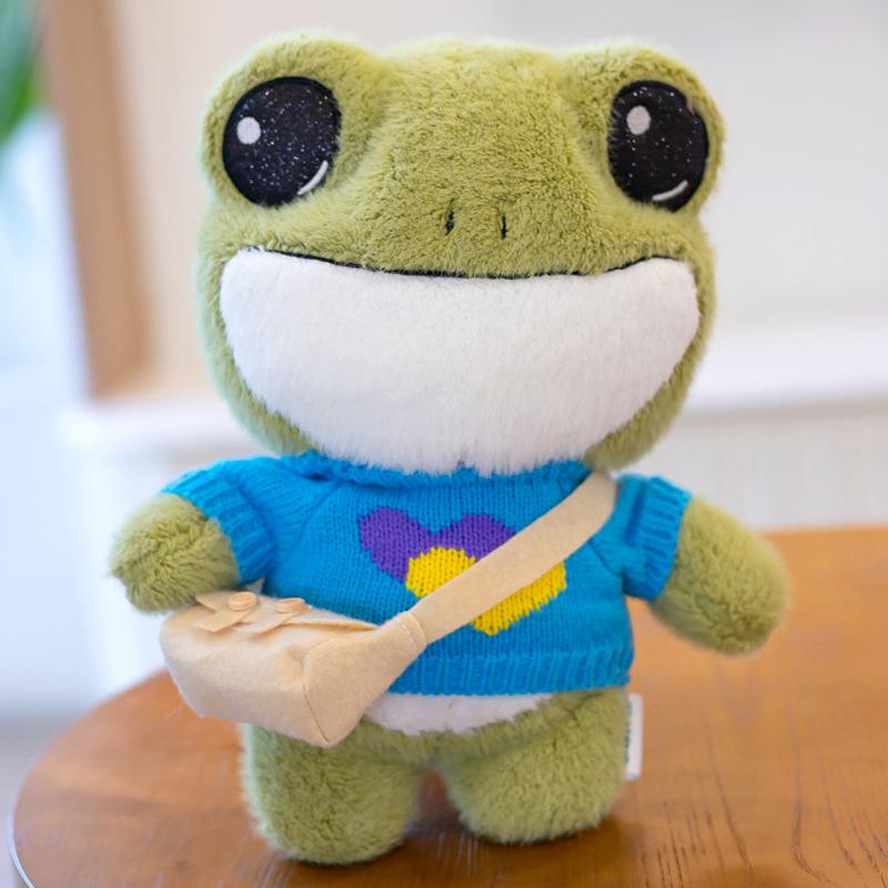 Lalafanfan little frog plush toy as a gift for girls, 30cm