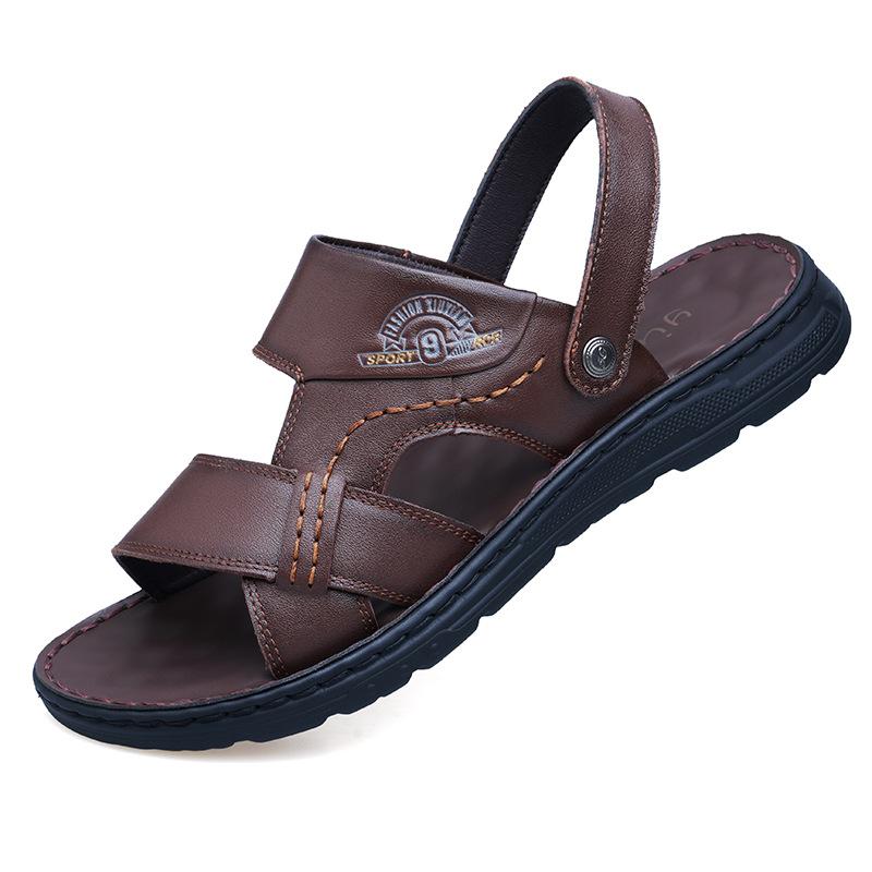 Summer breathable men's shoes 2025 new non-slip soft-soled cool slippers men's casual versatile and dual-purpose outer wear beach shoes