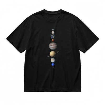 Herren Trend Klassisches T-Shirt Jupiter Saturn Erde Galaxie Kunst Design T-Shirt Weiße Oberteile