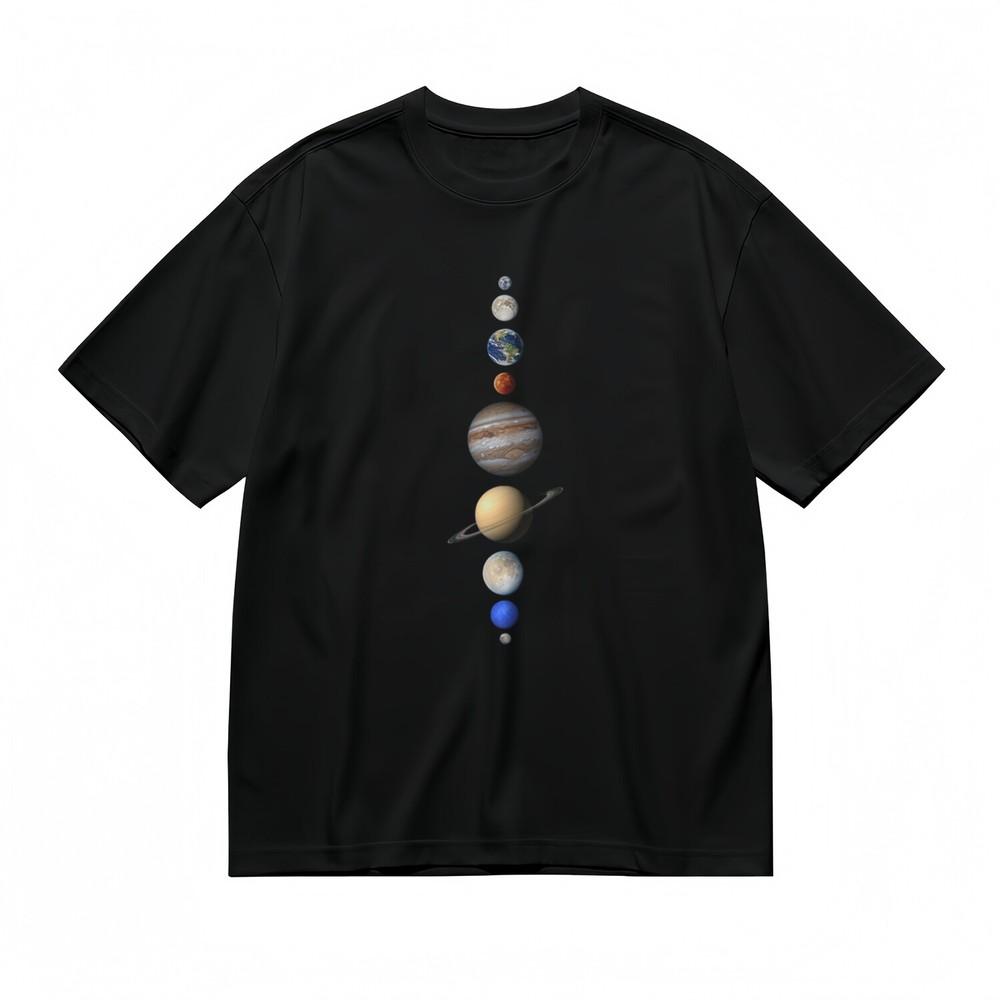 

Men s Trend Classic T-Shirt Jupiter Saturn Earth Galaxy Art Design Tee WhiteTops 4XL