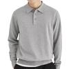 2023 Trendy Men's Hong Kong-Style Long-Sleeve Polo: Fashionable, Retro, Loose-Fit Half-Button Sweater