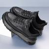 Fashion Retro Style Men's Casual Leather Shoes Comfortable Non-Slip Walking Shoes Classic Outdoor Sneakers Lace Up Male Hiking Footwear