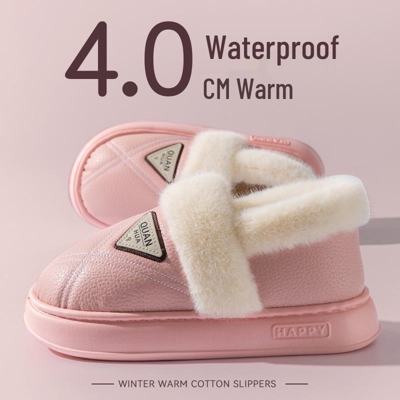 

Мужские водонепроницаемые зимние тапочки 2025: Хлопковые туфли на толстой подошве с флисовой подкладкой и защитой от запаха для ношения на улице 38-39 (fits 37-38 foot)