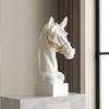Gypsum sculpture Artistic horse head ornament Statues Soft decoration living room wine cabinet office Figurines Home Decor
