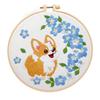 Floral Patterns Dog Embroidery Kit Corgi Embroidery Set Home Decor Cross Stitch Set  Beginner