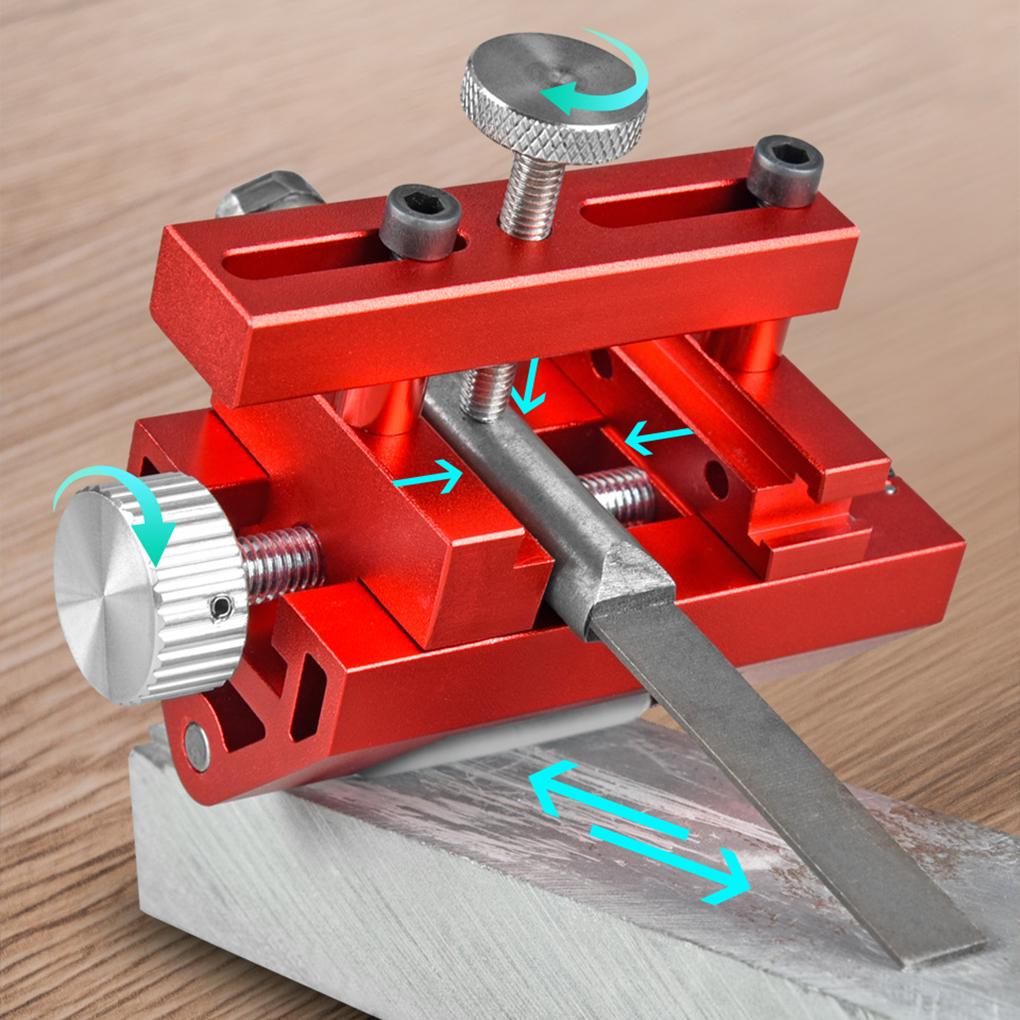 Aluminum Alloy Knife Sharpener With Sharpening Angle Fixture Stable Double Roller Sharpening Tool Black