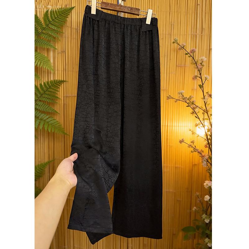 

023 Purple Rayon Jacquard Elastic Waist Pants, S-XXL, No Returns/Exchanges L чёрный