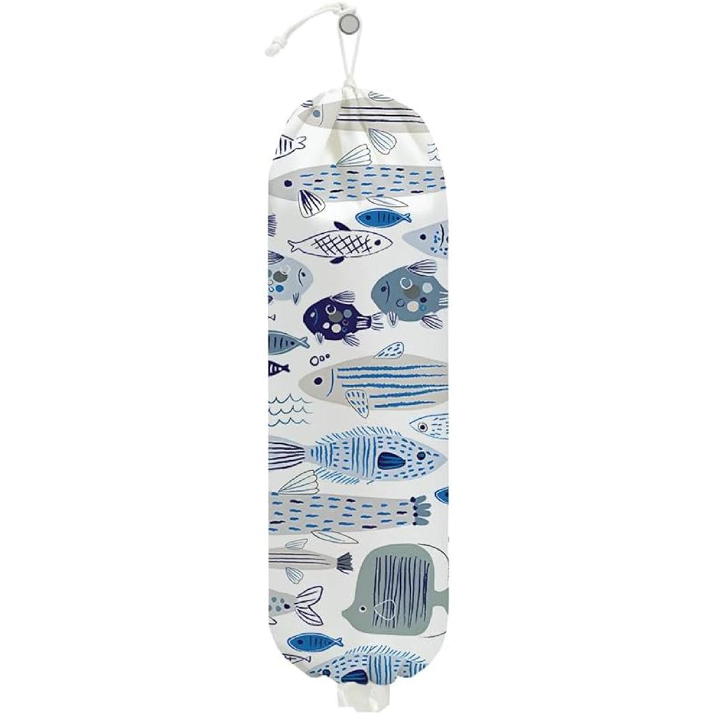 2Pcs Bee Plastic Bag Holder, Wall Mount Grocery Bag Holder for Plastic Bags, Sunflower Reusable Grocery Bags Storage Dispenser for Home Kitchen