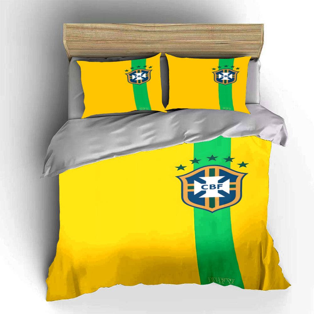 Green Stripe, CBF Emblem. Bedding Sets Duvet Cover Sets Duvet Covers Pillowcases(1*Duvet Cover 2*Pillowcases Without Duvet Insert)