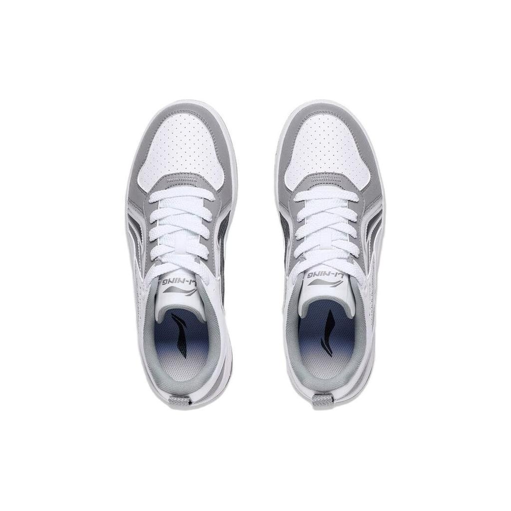 Li Ning Anti-Slip Wear-Resistant Low-Top Skate Shoes Men Sneakers White Gray AGCT341-3