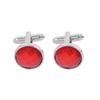 Simple round gemstone cufflinks for women, fashionable and unique, trendy Austrian diamond shirt cuff studs.