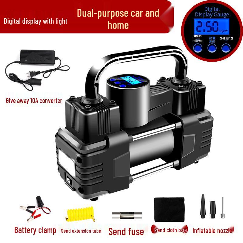 Portable 12V Electric Dual Cylinder Car Tire Inflator Pump