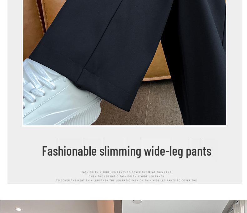 Women's 2024 Spring/Autumn Slimming Drape Pants - Narrow & Wide Leg, High-End Straight-Leg Suit Style