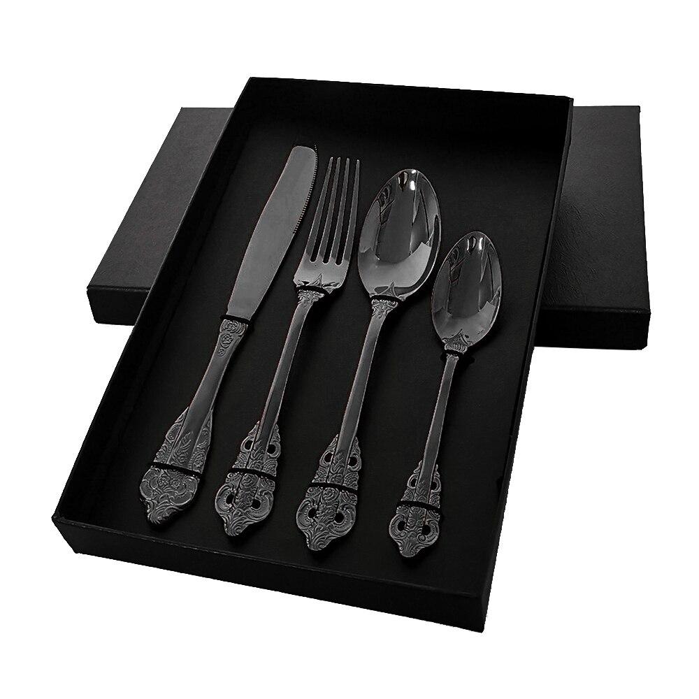 

Столовые приборы 18/10, столовая посуда из нержавеющей стали, набор столовых приборов, нож, вилка, ложка, столовые приборы, подарочная коробка для вечеринки в отеле, набор столовых приборов