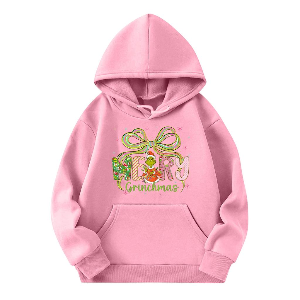 Child Fashion Lightweight Long Sleeve Pullover With Pockets  Print Hoodie