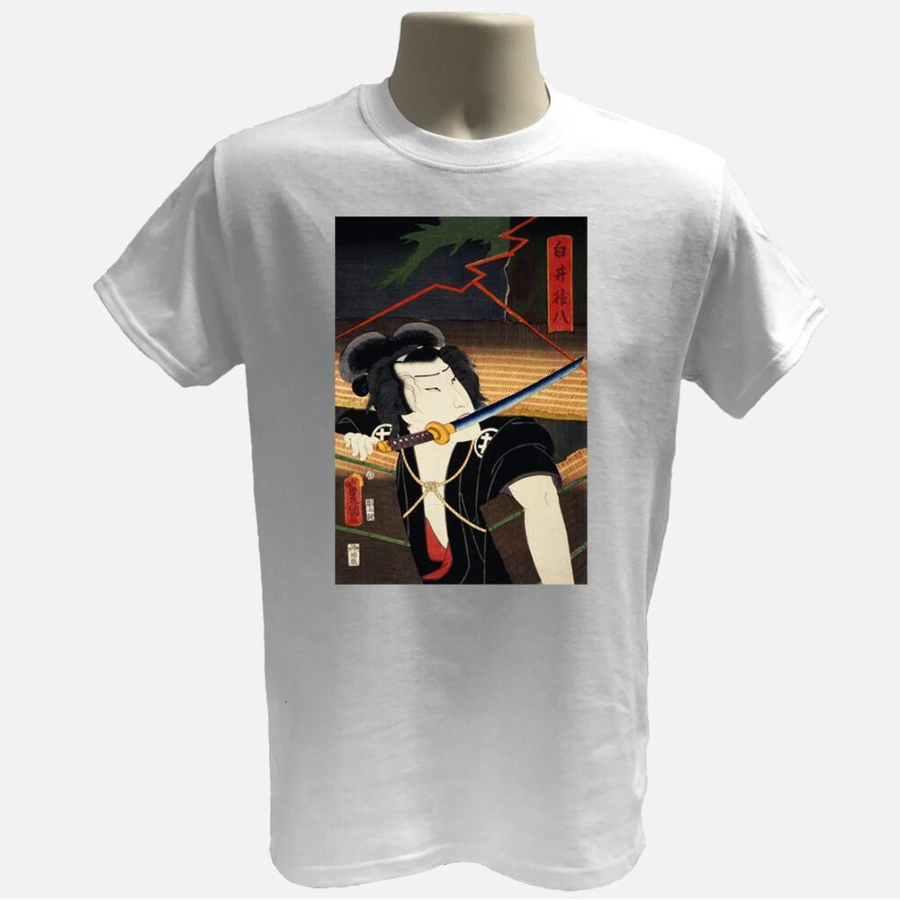 Samurai Tshirt Japanese graphic art 100% organic cotton Tee Unisex T-Shirt XXXXL