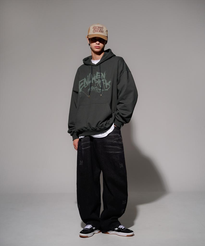 Pass Painting Heavy Cotton Hoodie Deep Grey Kmhd6831