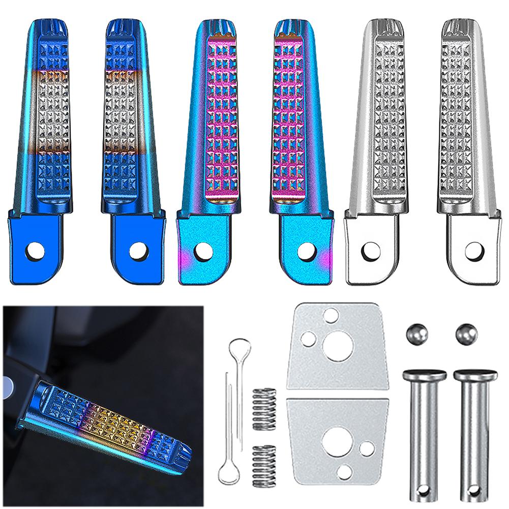 1 Pair Foot Peg Anti-Slip Foot Rests Pegs Aluminum Alloy Rear Foot Rider Rests for Honda Phantom 150 CB190R for Yamaha