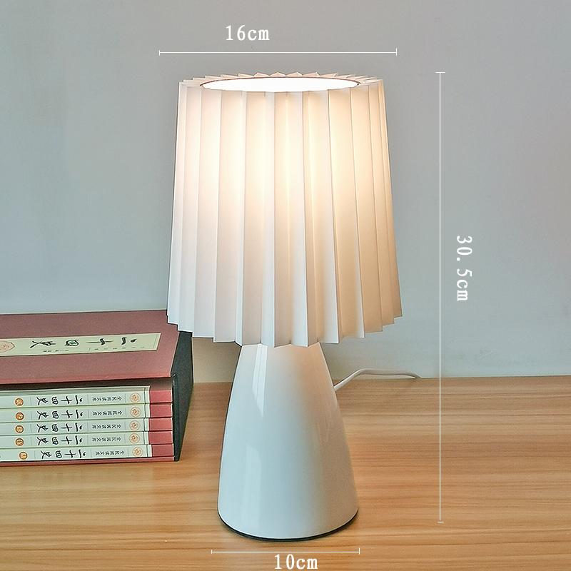 Milkshake Bedside Table Lamp E27 Warm Color LED Pleated Lamp Living Room Table Decorative Night Light Ceramic Indoor Lighting