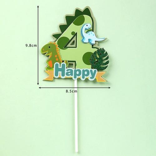 Cartoon Dinosaur Theme Cake Toppers Cute Dino Balloon Decorations Banner Tableware Set Birthday Party Supplies Baby Shower Favor