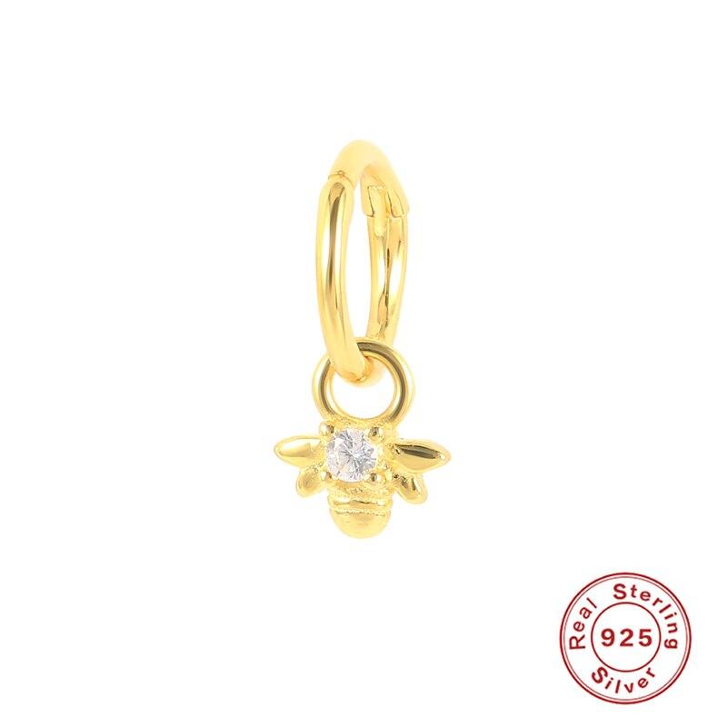 Piercing Aretes Earlobe Buckle 925 Sterling Silver White Zircon Cartilage Stud Earrings For Woman Girl Pendientes Mujer Jewerly