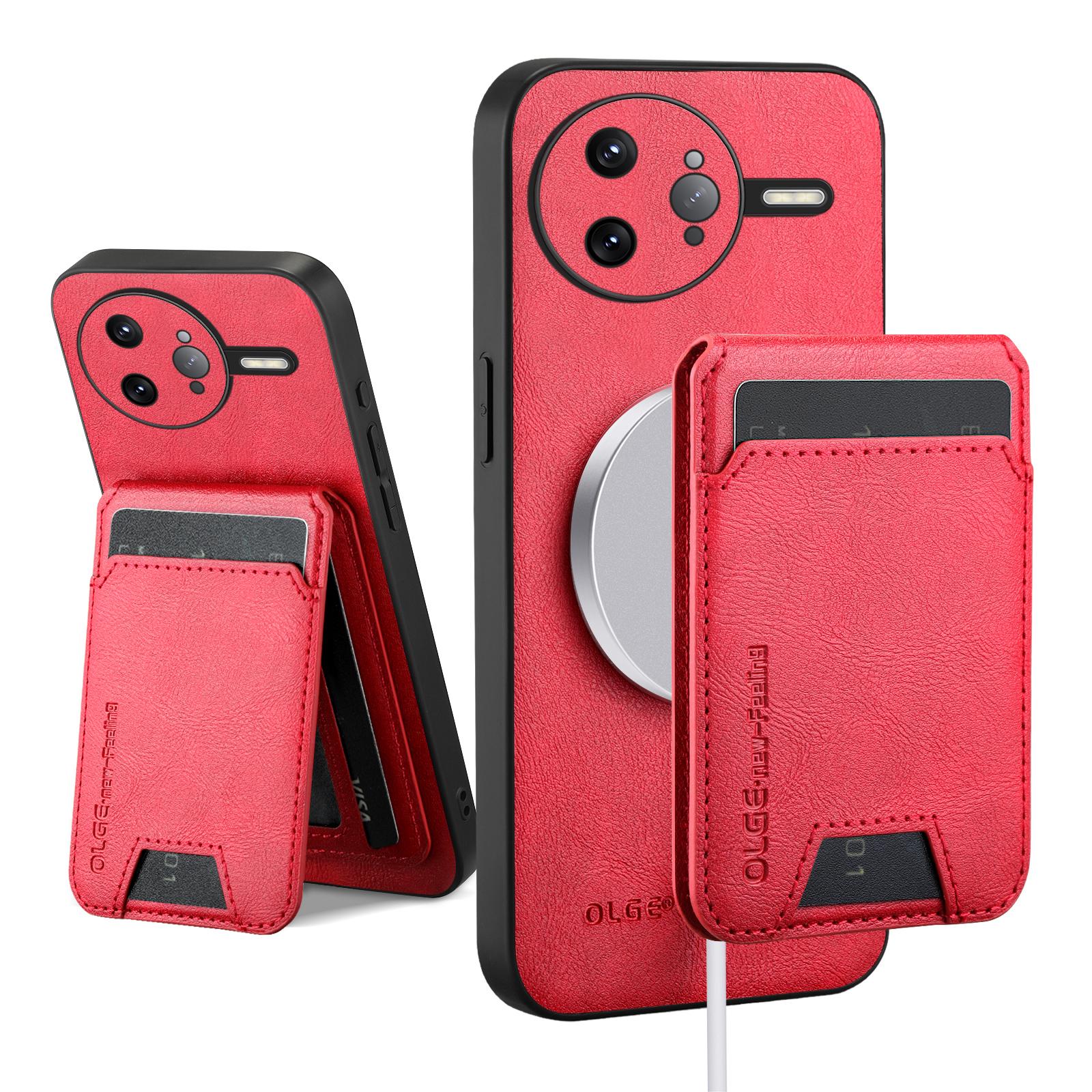 

Чехол-кошелек с держателем для карт для Xiaomi POCO F7 Ultra X7 F7 Pro Магнитная обложка Кожаный Mag-safe Подставка Ракушка Полная защита камеры Мягкие Фундас for POCO F7 Ultra красный