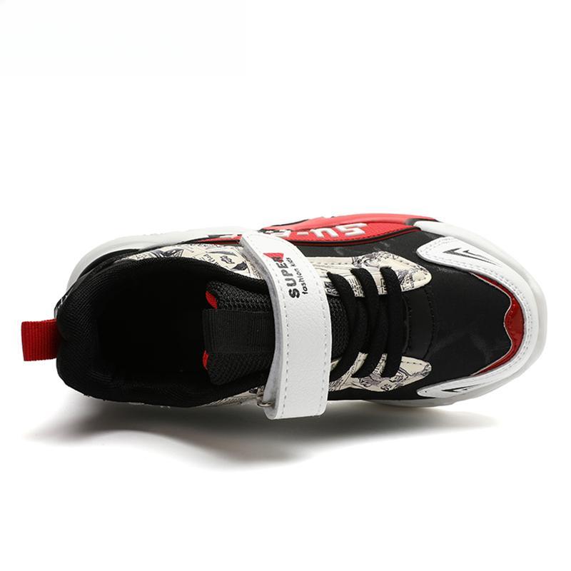 Sport Kinder Sneaker Jungen Freizeitschuhe für 5-16 Jahre alte Kinder Tennis Leder Rutschfest Mode Laufschuhe