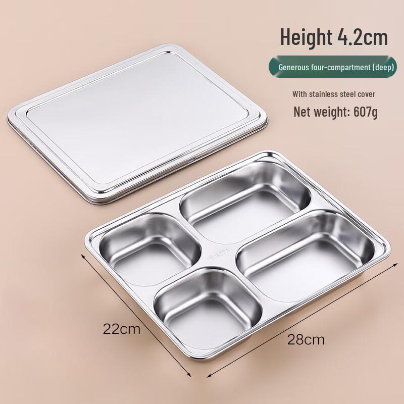 304 Stainless Steel Divided Lunch Tray
