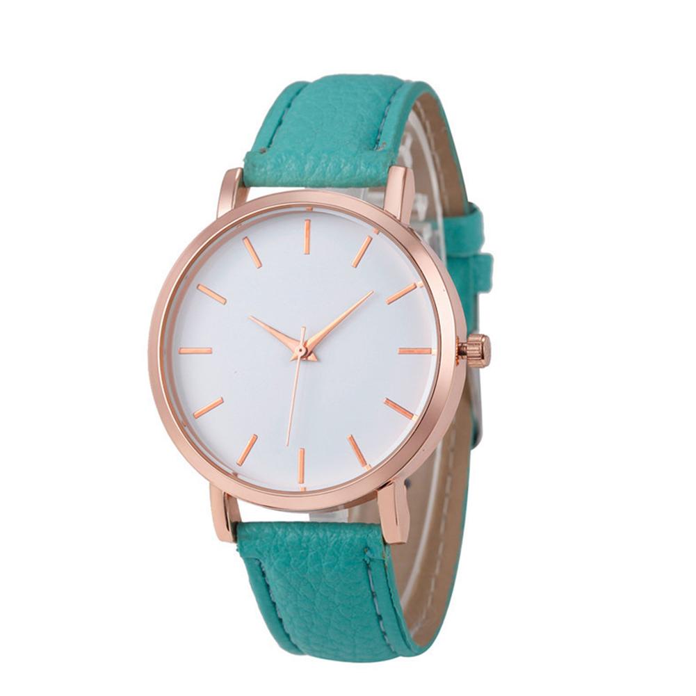 Elegant Ladies Leather Strap Quartz Wristwatch Girl Bracelet Watch Gifts for Woman