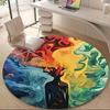 1PC Abstract Art Fluid Dynamics Office Round Area Rug, Indoor Mat Suitable ForOffice, Under Office Chairs Bedroom Living Room Home Decor, Room Deco