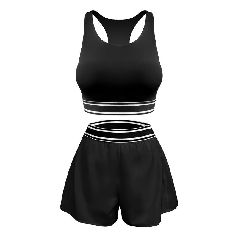 

Women s Quick-Dry Yoga Set: Racerback Top & Anti-Exposure Skirt Pants M