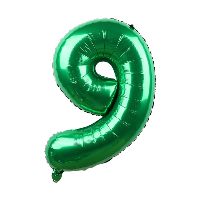 1pcs 32inch Large Dark Green Number Balloons Spring Jungle Safari Birthday Party Foil Balloon 0 1 2 3 4 5 6 7 8 9 globos Balls