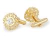 A pair of Copper sleeve studs, simple diamond studded men's and women's cufflinks, retro gold art dot diamond pattern design, accessories