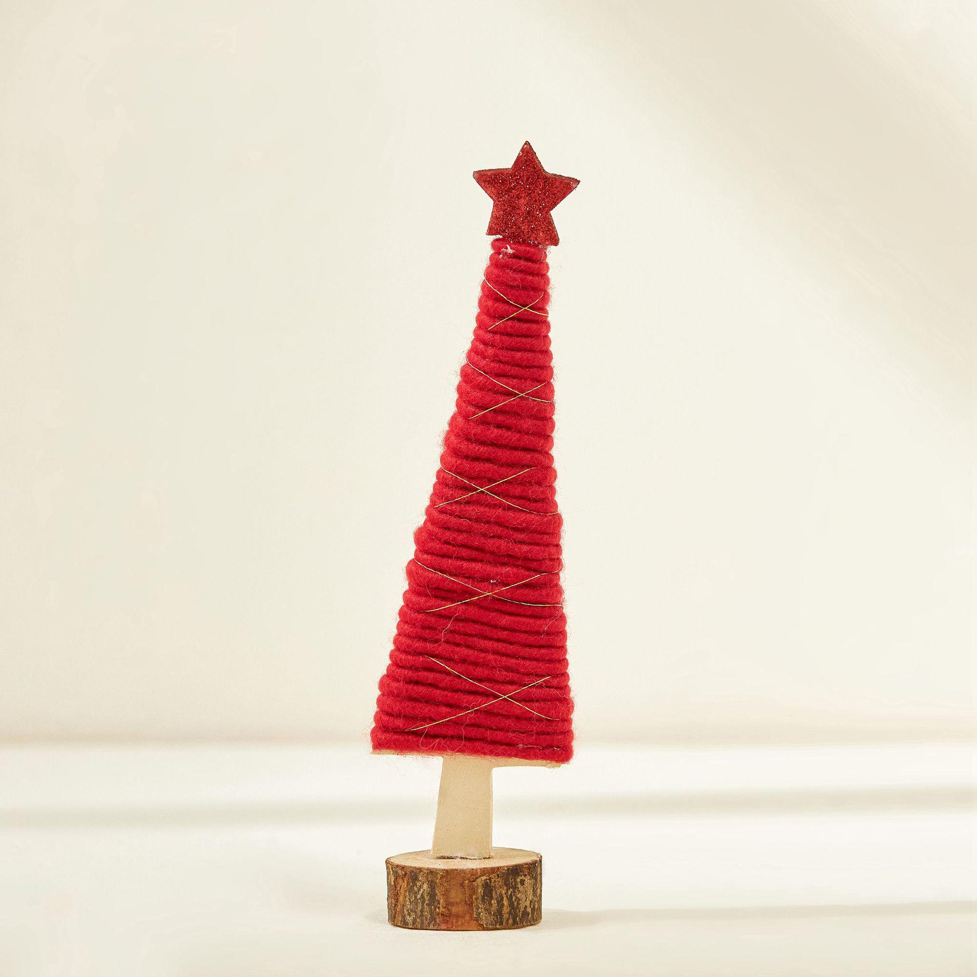 Mini Wool Felt Christmas Ornaments: Reindeer, Santa, and Tree for Desktop Decor