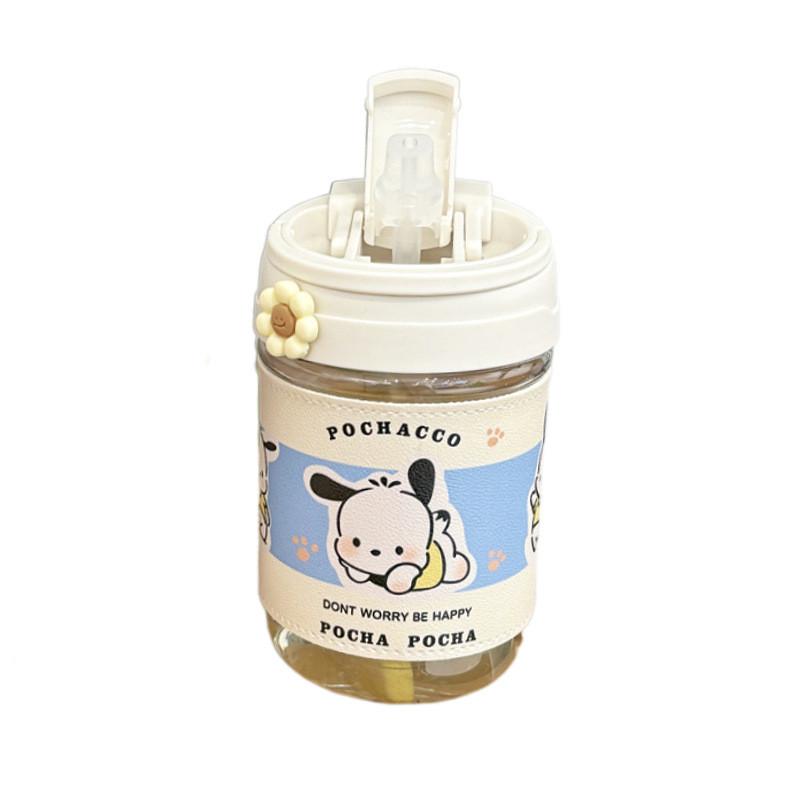Pochacco Cartoon Plastic Water Cup With Straw For Kids And Students